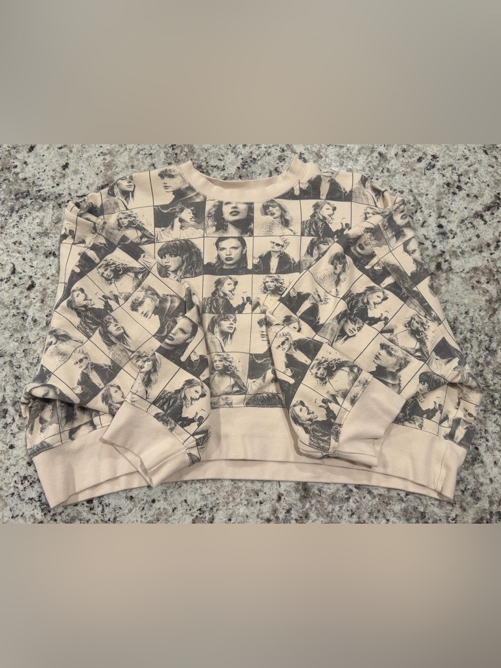Taylor Swift: The Eras Tour Cropped Beige Pullover - MEDIUM (Like New)
